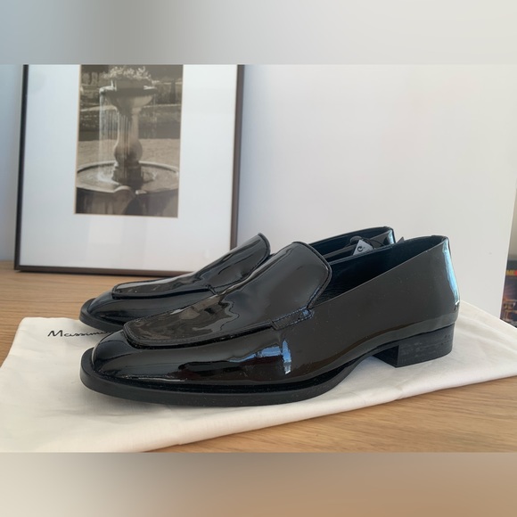 SOLD Black patent leather square toe loafers - NEW - Picture 2 of 6